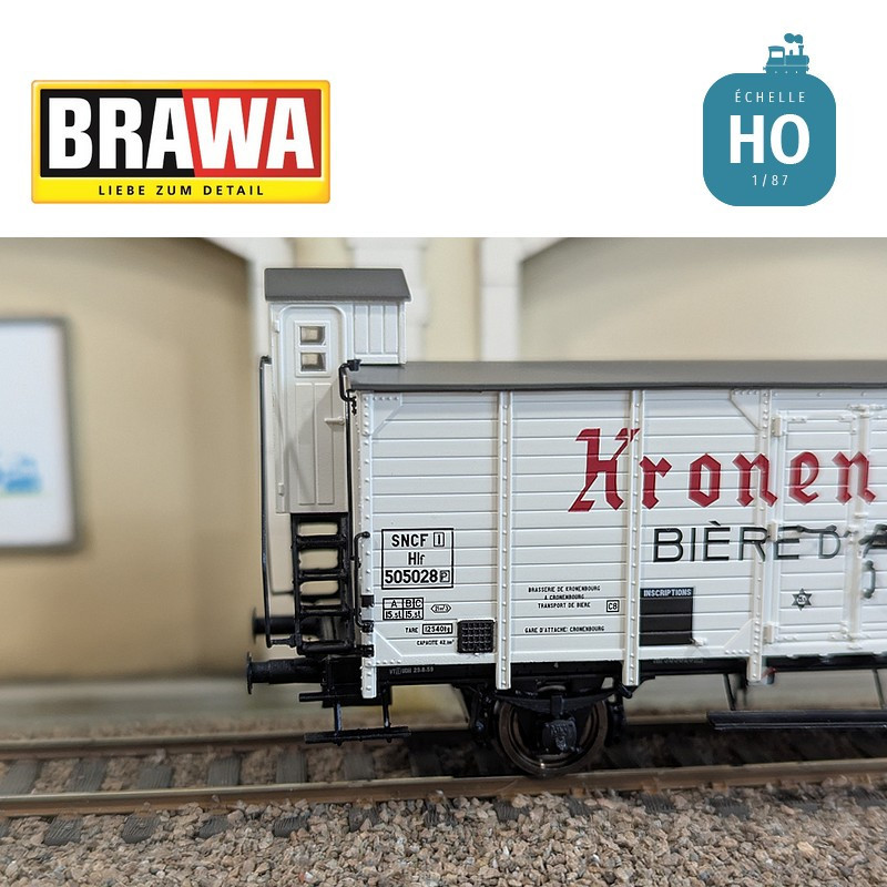 Wagon couvert type Hlf "Kronenbourg" SNCF Ep III HO Brawa 50994 - Maketis