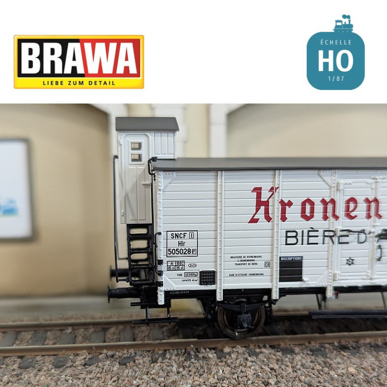 Wagon couvert type Hlf "Kronenbourg" SNCF Ep III HO Brawa 50994 - Maketis