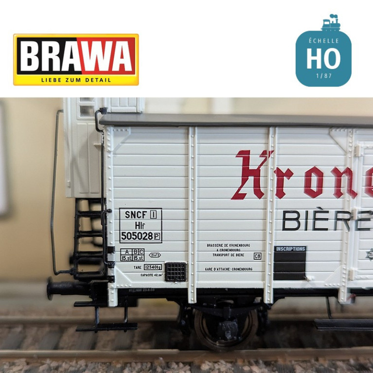 Wagon couvert type Hlf "Kronenbourg" SNCF Ep III HO Brawa 50994 - Maketis