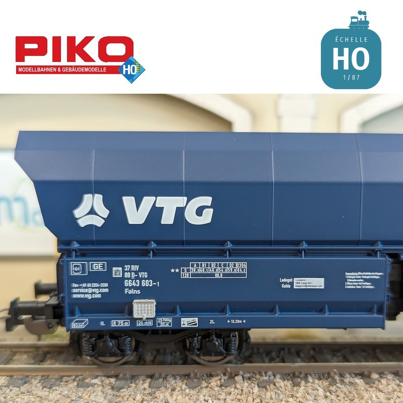 Set 2 wagons de marchandises en vrac Falns VTG Ep VI HO Piko 58282 - Maketis