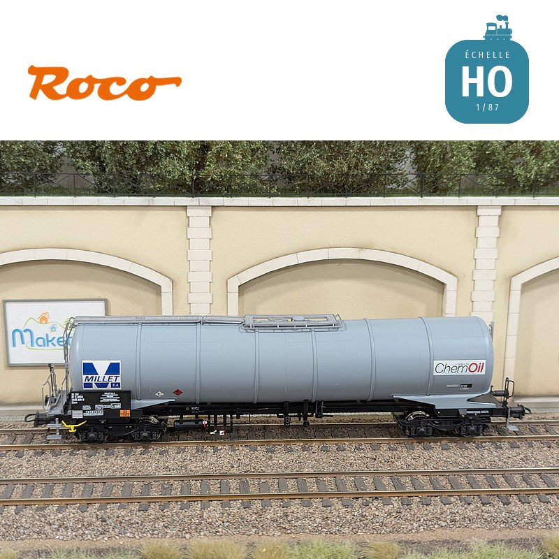 Set 3 wagons citernes 95m3 type Zacns MILLET Ep VI HO Roco 6600091 - Maketis