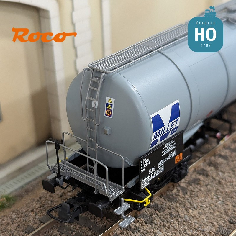 Set 3 wagons citernes 95m3 type Zacns MILLET Ep VI HO Roco 6600091 - Maketis