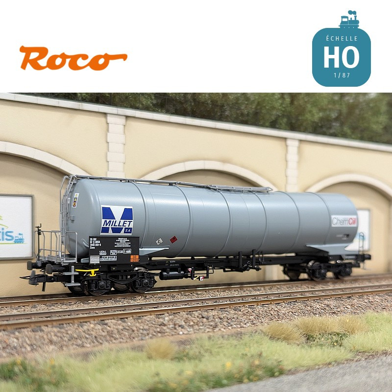 Set 3 wagons citernes 95m3 type Zacns MILLET Ep VI HO Roco 6600091 - Maketis