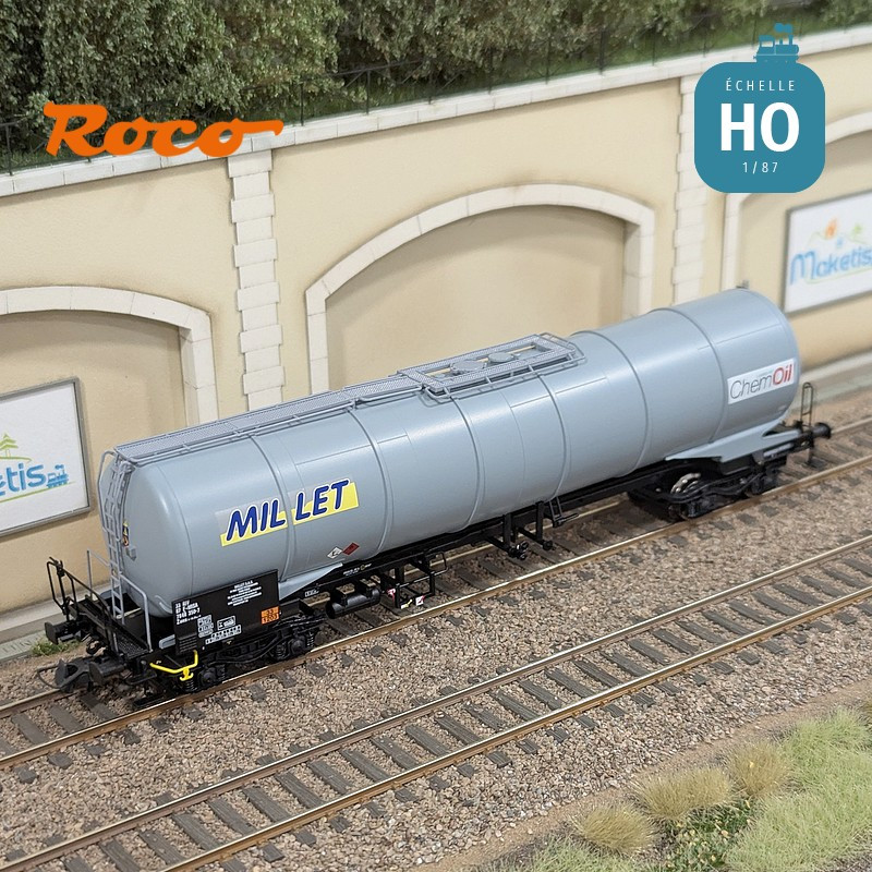 Set 3 wagons citernes 95m3 type Zacns MILLET Ep VI HO Roco 6600091 - Maketis