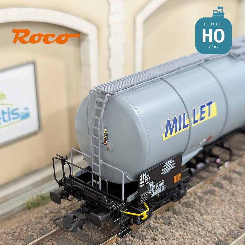 Set 3 wagons citernes 95m3 type Zacns MILLET Ep VI HO Roco 6600091 - Maketis