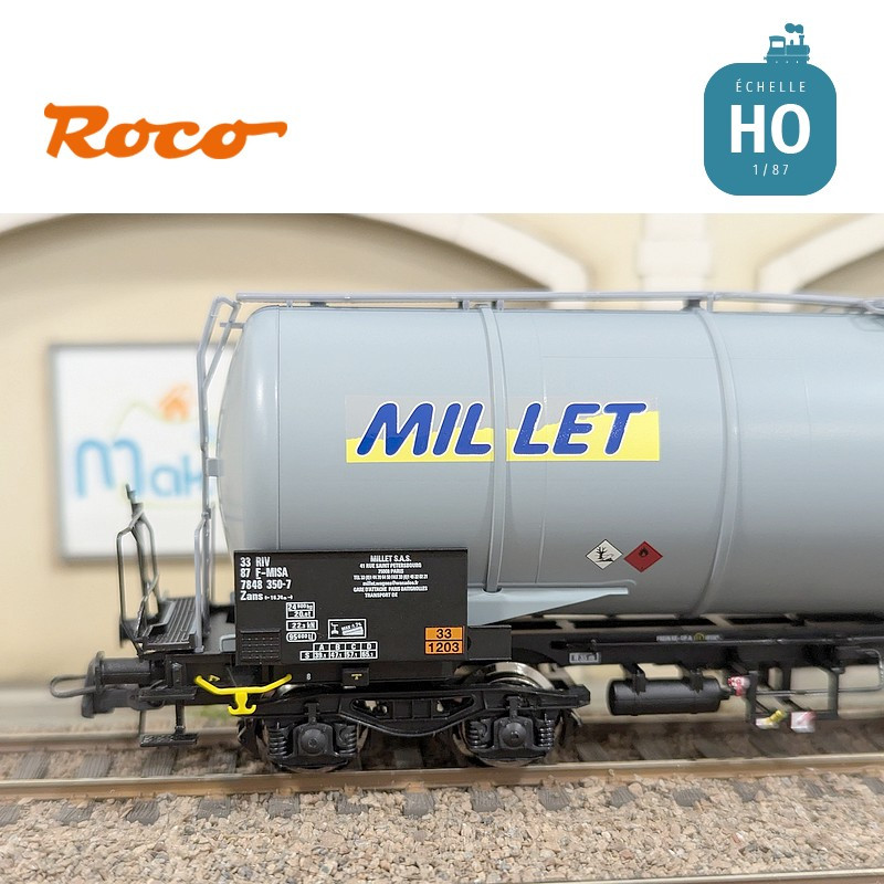 Set 3 wagons citernes 95m3 type Zacns MILLET Ep VI HO Roco 6600091 - Maketis