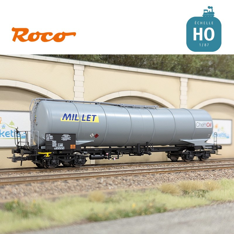 Set 3 wagons citernes 95m3 type Zacns MILLET Ep VI HO Roco 6600091 - Maketis