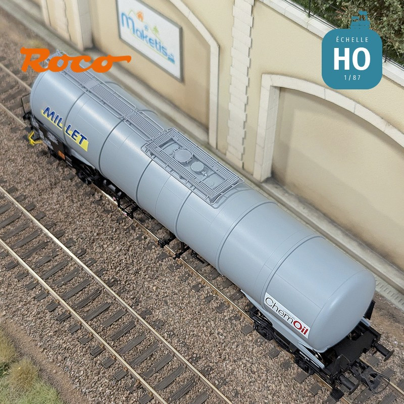 Set 3 wagons citernes 95m3 type Zacns MILLET Ep VI HO Roco 6600091 - Maketis