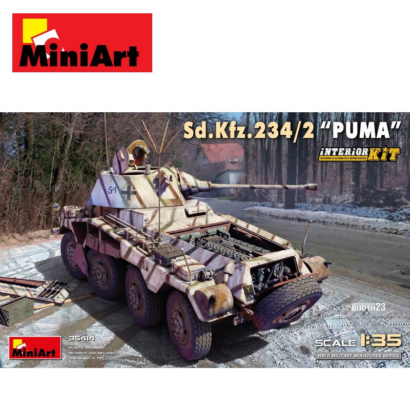 Véhicule blindé allemand Sd.Kfz.234/2 "Puma" Interior Kit WWII  1/35 MiniArt 35414 - Maketis