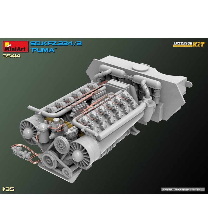 Véhicule blindé allemand Sd.Kfz.234/2 "Puma" Interior Kit WWII  1/35 MiniArt 35414 - Maketis