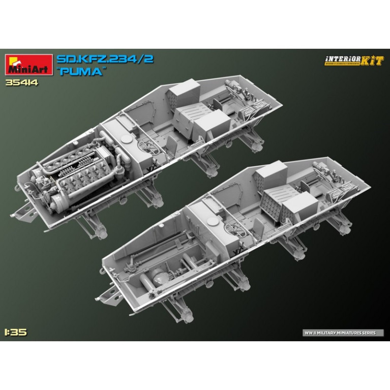 Véhicule blindé allemand Sd.Kfz.234/2 "Puma" Interior Kit WWII  1/35 MiniArt 35414 - Maketis