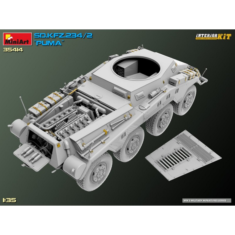 Véhicule blindé allemand Sd.Kfz.234/2 "Puma" Interior Kit WWII  1/35 MiniArt 35414 - Maketis