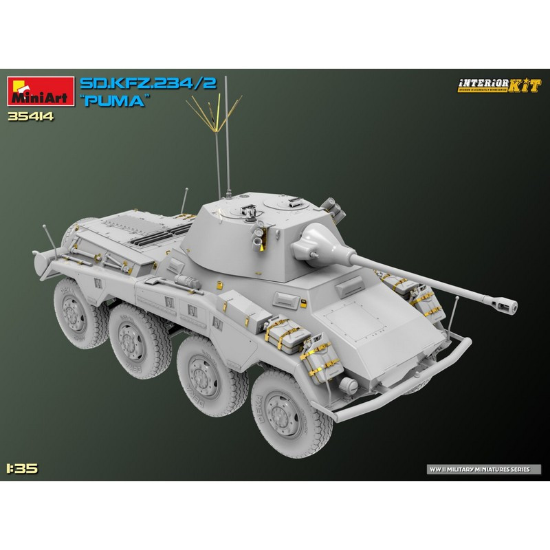 Véhicule blindé allemand Sd.Kfz.234/2 "Puma" Interior Kit WWII  1/35 MiniArt 35414 - Maketis