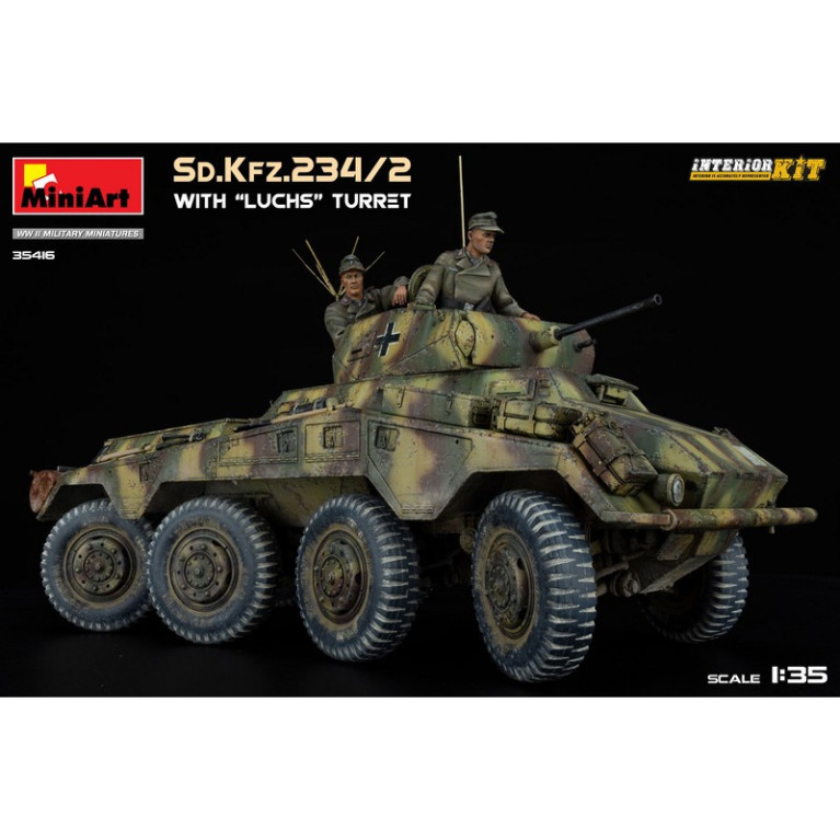 Véhicule blindé allemand Sd.Kfz.234/2 avec tourelle "Luchs" Interior Kit WWII  1/35 MiniArt 35416 - Maketis