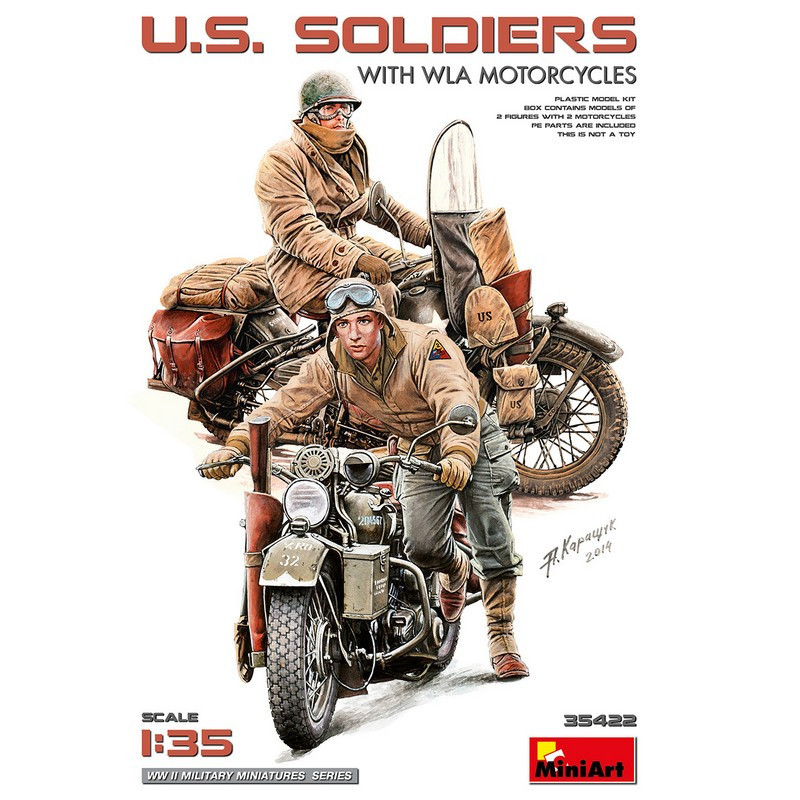 Soldats américains avec des motos de la WLA WWII  1/35 MiniArt 35422 - Maketis