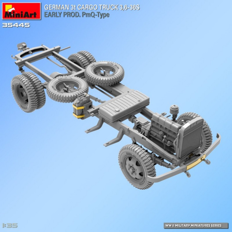 Camion de transport 3t allemand 3.6-36S début de prod. Type PmQ WWII 1/35 MiniArt 35445 - Maketis