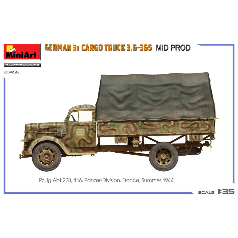 Camion de transport 3t allemand 3.6-36S Milieu Prod. WWII 1/35 MiniArt 35456 - Maketis