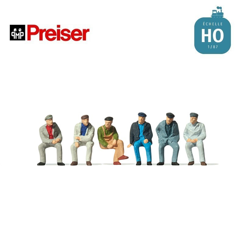 Ouvriers assis HO Preiser 14084 - Maketis