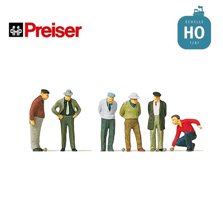 Joueurs de pétanque HO Preiser 10508 Joueurs de pétanque HO Preiser 10508