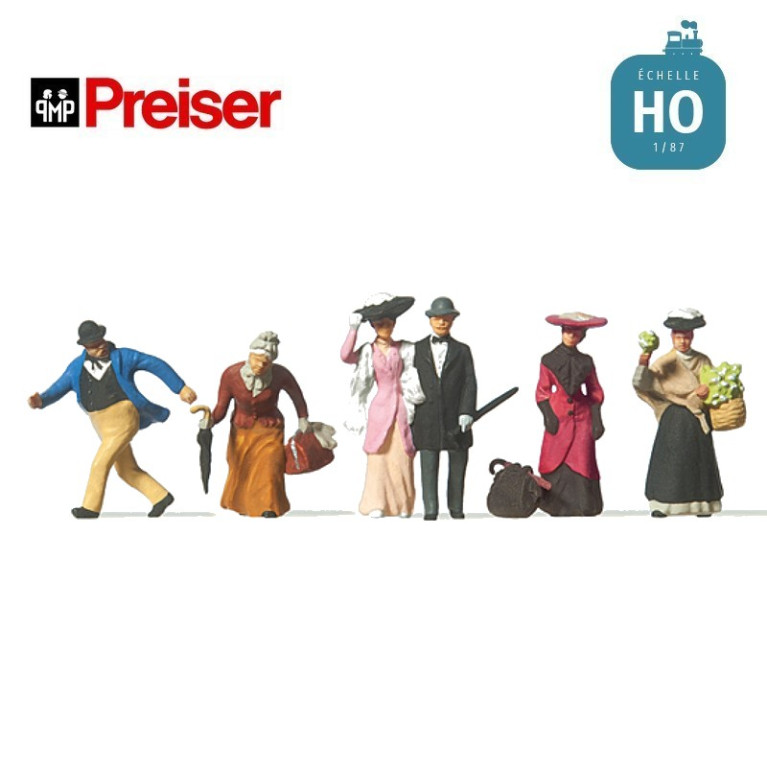 Voyageurs passants 1900 HO Preiser 12138 - Maketis Voyageurs passants 1900 HO Preiser 12138 - Maketis