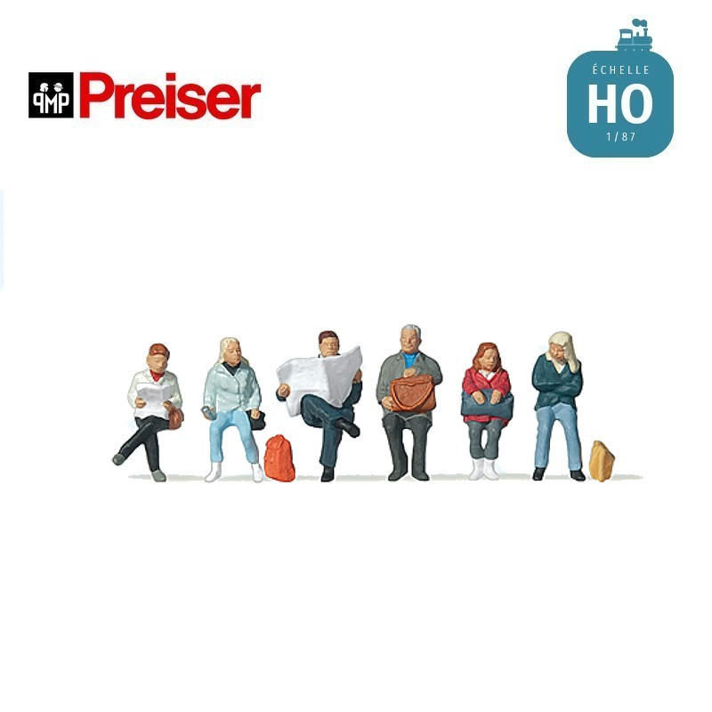 Voyageurs assis HO Preiser 10412 - Maketis