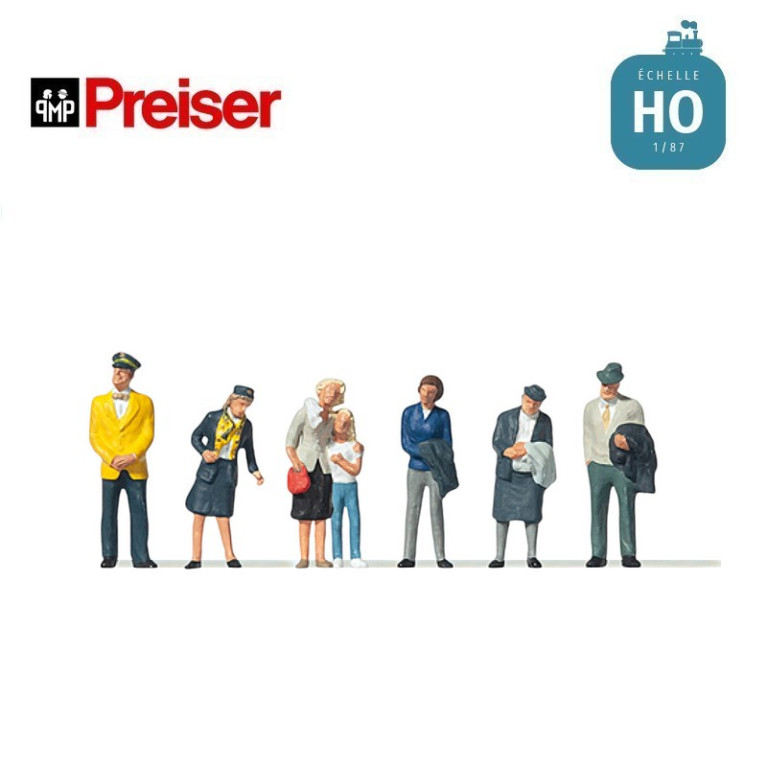 Passagers et steward HO Preiser 10382 - Maketis