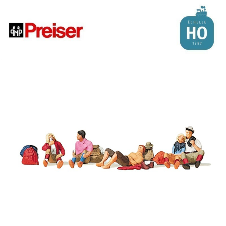 Promeneurs au repos HO Preiser 10442 - Maketis