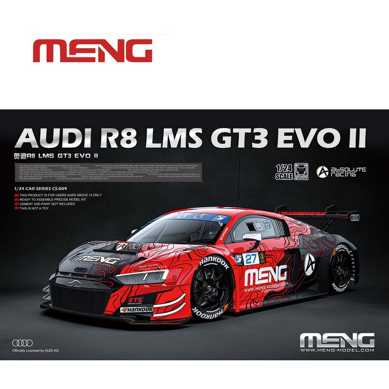 Voiture AUDI R8 LMS GT3 EVO II  1/24 Meng-Model CS-009 - Maketis