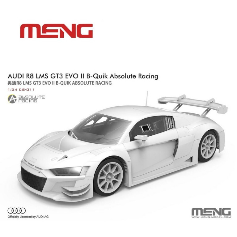 Voiture AUDI R8 LMS GT3 EVO II B-Quik Absolute Racing 1/24 Meng-Model CS-011 - Maketis Voiture AUDI R8 LMS GT3 EVO II B-Quik Absolute Racing 1/24 Meng-Model CS-011 - Maketis