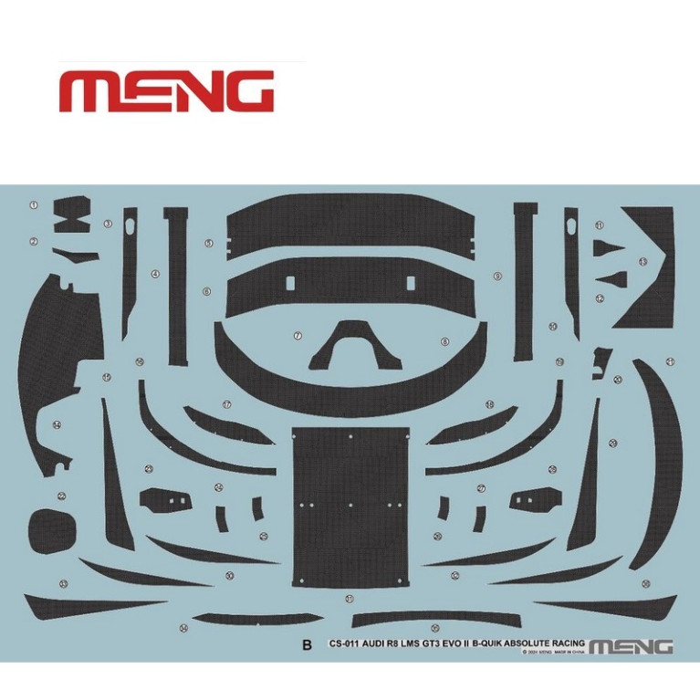 Voiture AUDI R8 LMS GT3 EVO II B-Quik Absolute Racing 1/24 Meng-Model CS-011 - Maketis Voiture AUDI R8 LMS GT3 EVO II B-Quik Absolute Racing 1/24 Meng-Model CS-011 - Maketis