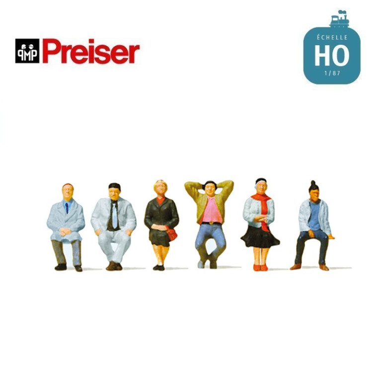 Passagers assis HO Preiser 10537 - Maketis