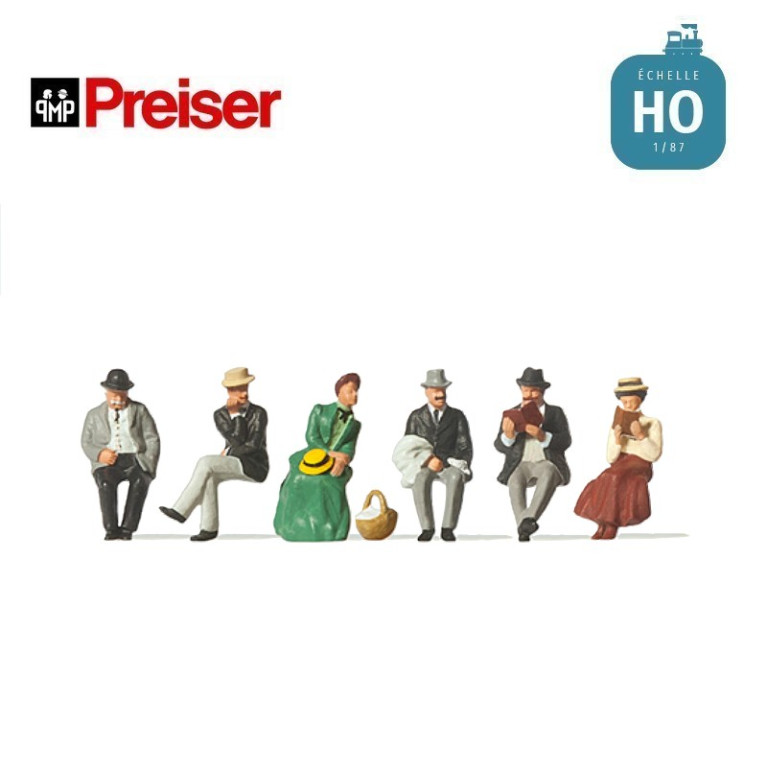 Passagers assis 1900 HO Preiser 12190 - Maketis