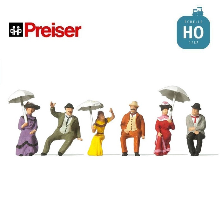 Personnages assis 1900 HO Preiser 12136 - Maketis