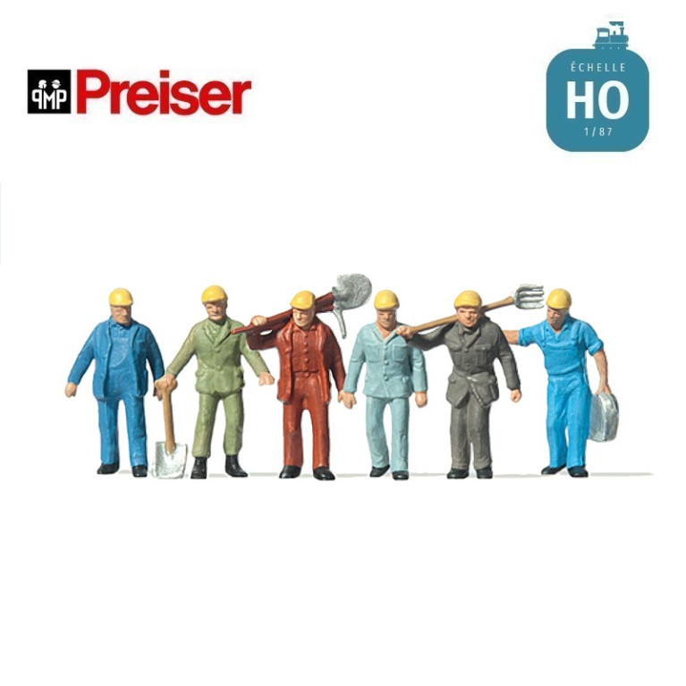 Ouvrier de voie marchant HO Preiser 14033 - Maketis