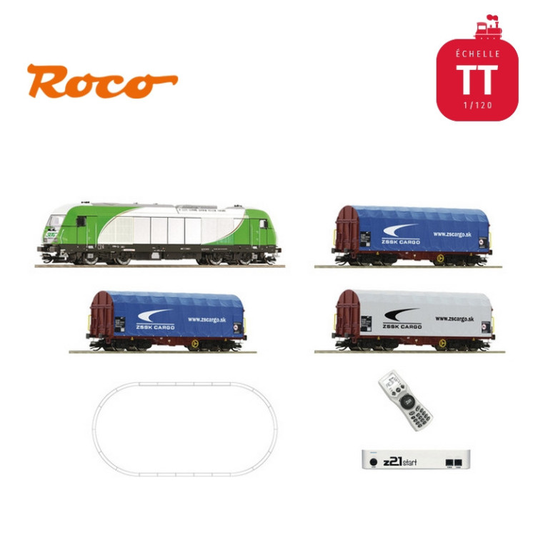 Coffret de départ Digital Z21 Locomotive diesel ER 20 avec train de fret SETG Ep VI TT ROCO 5190001 - Maketis