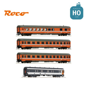 Set de 4 voitures voyageurs "Arlberg-Express" ÖBB Ep IV HO Roco 6200077 - Maketis