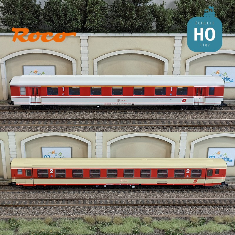 Set de 2 voitures voyageurs "Arlberg-Express" ÖBB Ep IV HO Roco 6200078 - Maketis
