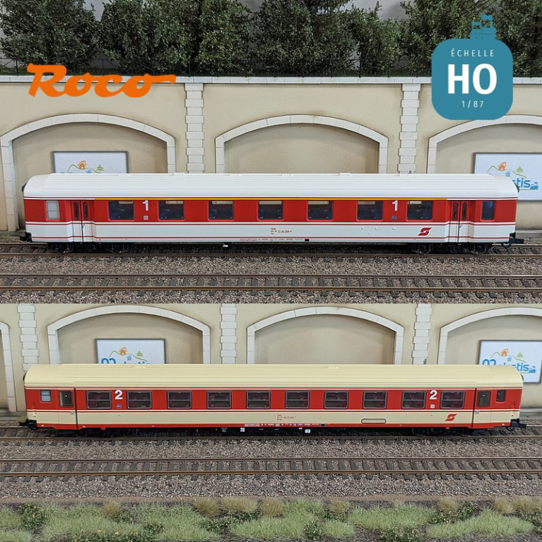 Set de 2 voitures voyageurs "Arlberg-Express" ÖBB Ep IV HO Roco 6200078 - Maketis
