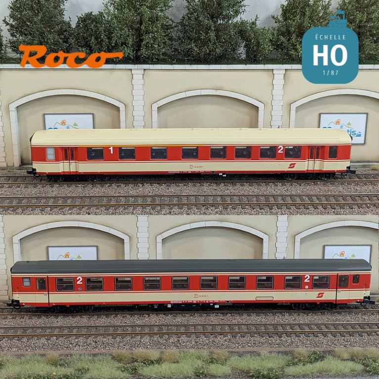 Set de 2 voitures voyageurs "Arlberg-Express" ÖBB Ep IV HO Roco 6200079 - Maketis