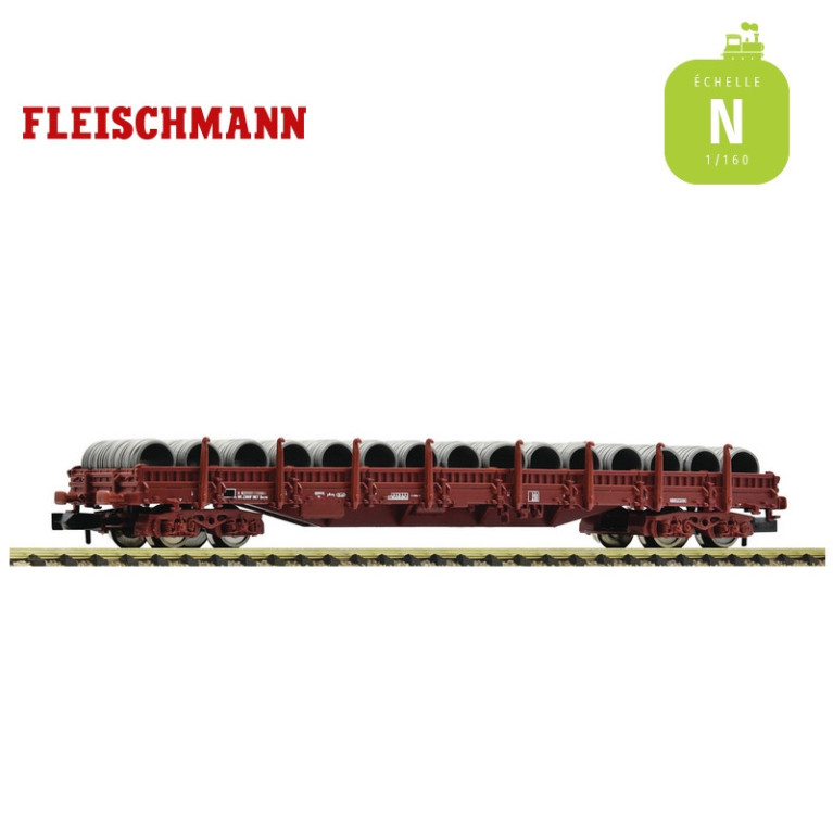 Wagon plat à ranchers mobiles Res avec bobines SNCF EP V-VI HO Fleischmann 6660085 - Maketis