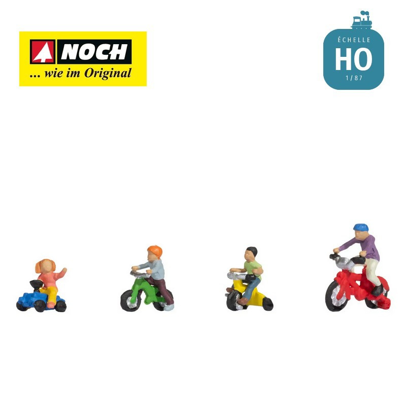 Enfants sur Tricycles et porteurs HO Noch 15908 - Maketis