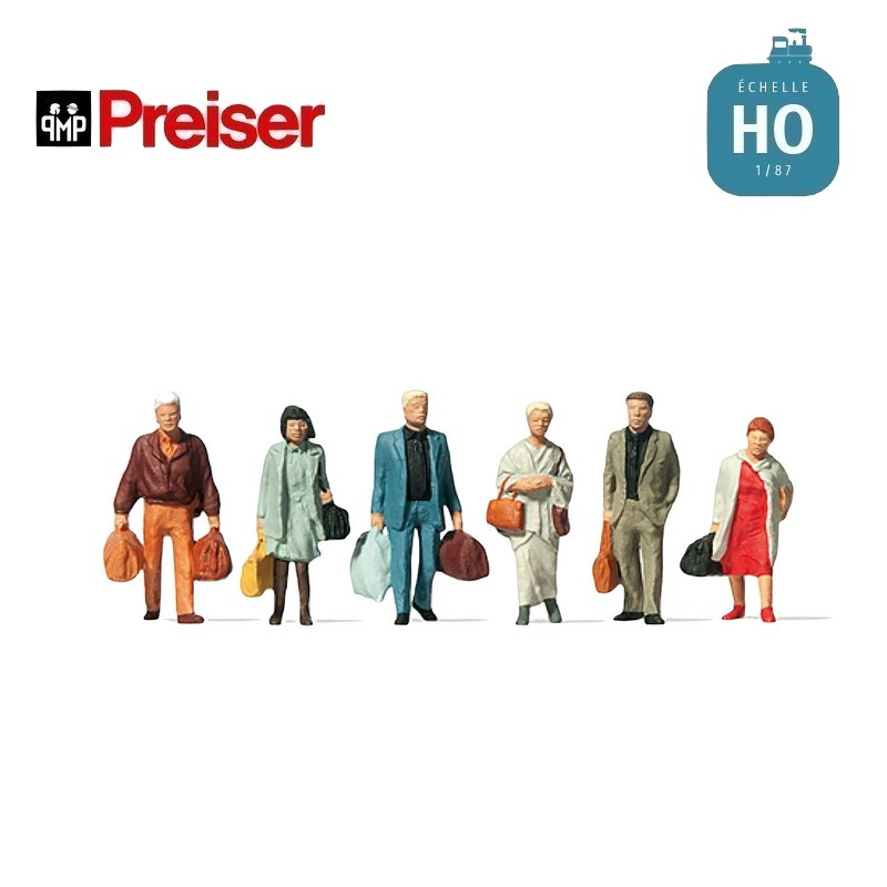 Voyageurs de chemin de fer HO Preiser 14070 - Maketis