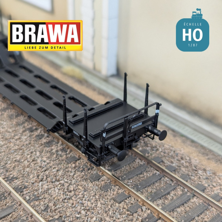 Wagon plat surbaissé à essieux type Uikk631 n°21 80 990 3 909-4 DB AG Ep V HO Brawa 50802 - Maketis Wagon plat surbaissé à essieux type Uikk631 n°21 80 990 3 909-4 DB AG Ep V HO Brawa 50802 - Maketis