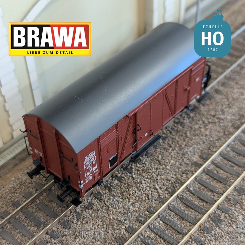 Wagon couvert type Kf "EUROP" n° 438736 SNCF Ep III HO Brawa 50750 - Maketis