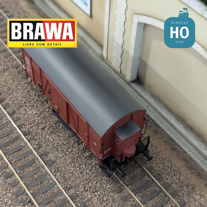 Wagon couvert type Kf "EUROP" n° 438736 SNCF Ep III HO Brawa 50750 - Maketis