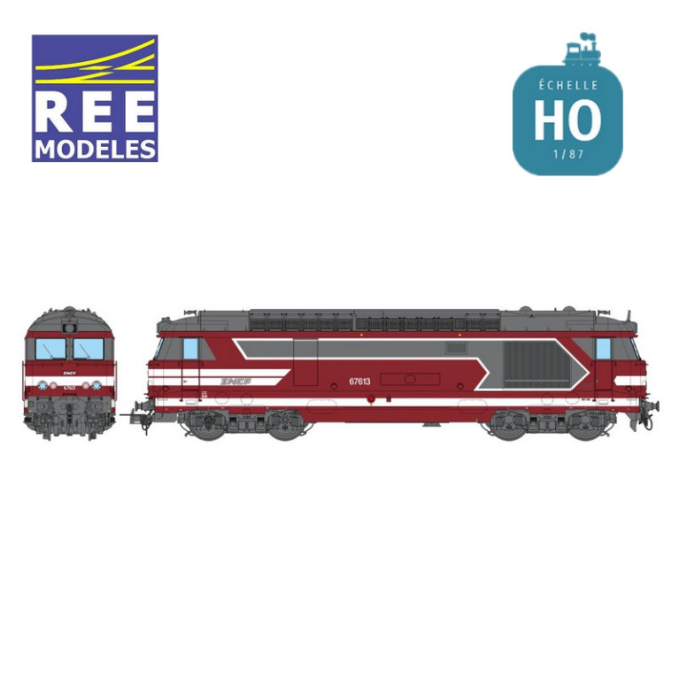 Locomotive diesel BB 67613 CMR SNCF EP VI Analogique HO REE MB-243 - Maketis