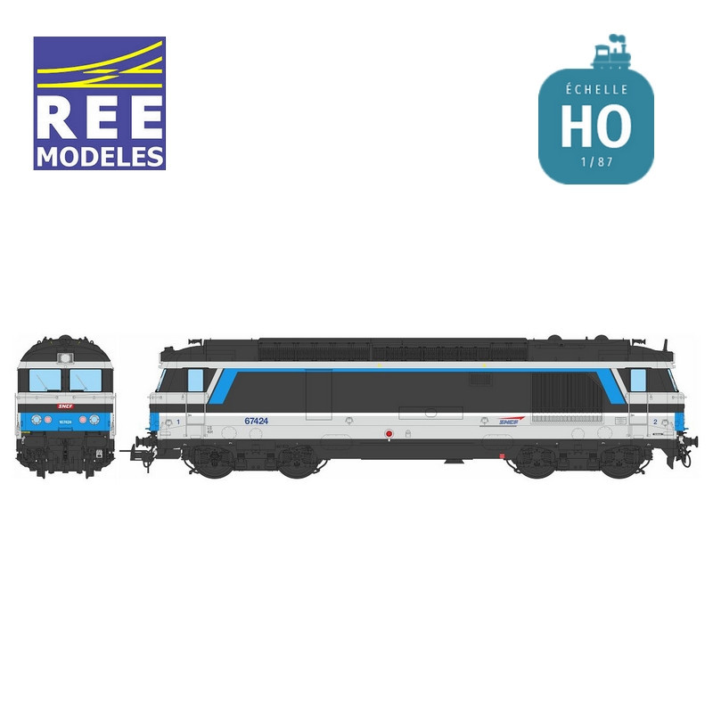 Locomotive diesel BB 67424 Bordeaux SNCF EP VI Digital son HO REE MB-240S - Maketis
