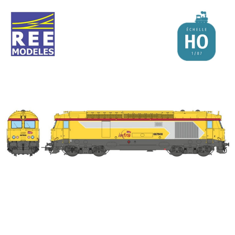 Locomotive diesel BB 67608 INFRA Nevers SNCF EP VI Digital son HO REE MB-242S - Maketis