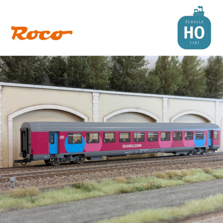 Set 2 voitures Corail VTU 2ème classe type B11tu Ouigo SNCF Ep VI HO Roco 6200024 - Maketis Set 2 voitures Corail VTU 2ème classe type B11tu Ouigo SNCF Ep VI HO Roco 6200024 - Maketis