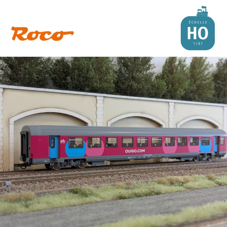 Set 2 voitures Corail VTU 2ème classe type B11tu Ouigo SNCF Ep VI HO Roco 6200024 - Maketis Set 2 voitures Corail VTU 2ème classe type B11tu Ouigo SNCF Ep VI HO Roco 6200024 - Maketis